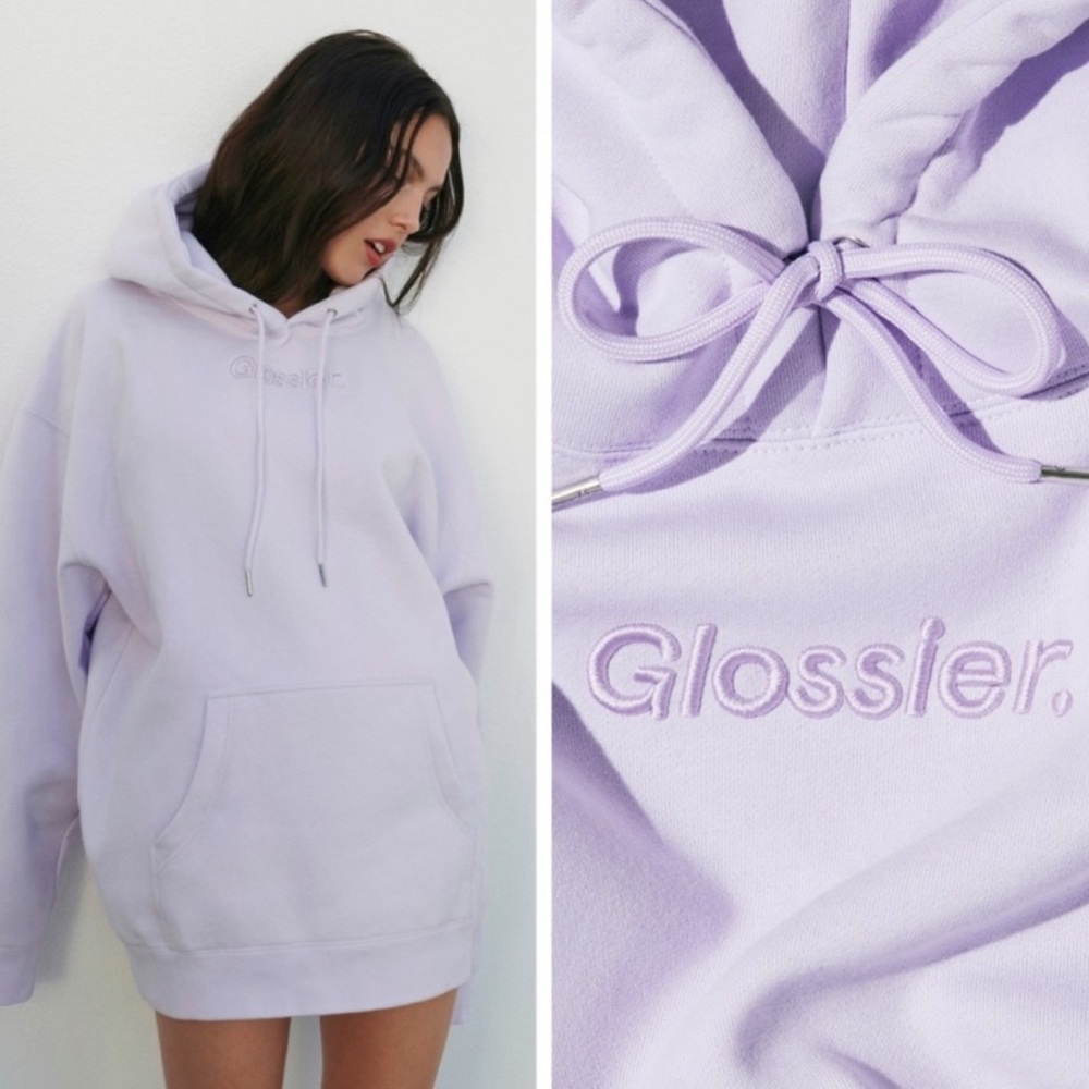 GLOSSIER 💜🤍 Limited Edition Light Purple Olivia Rodrigo Hoodie - Size Medium